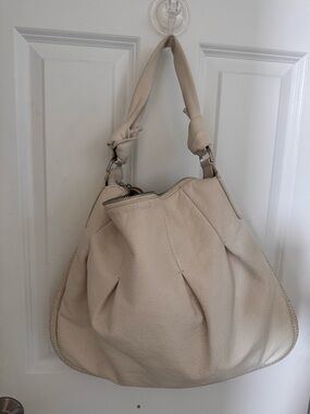 Cole Haan Cream Leather Shoulder Bag Purse Tote